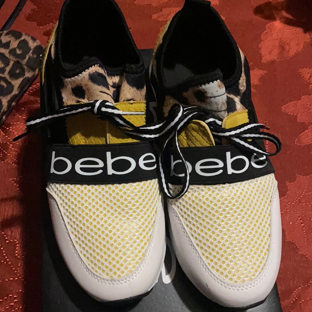 Cheetah print bebe sneakers
